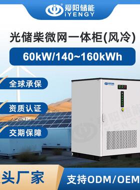 光储柴微网一体柜160kWh+60kW园区工厂大容量磷酸铁锂电池组系统