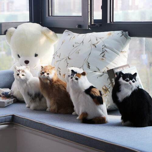 仿真猫模型大蹲猫家居装饰摆件桌面宠物花猫狸猫动物模型创意礼物