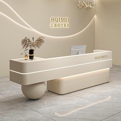 简约现代轻奢收银台吧台烤漆服装店婚纱店培训机构前台公司接待台