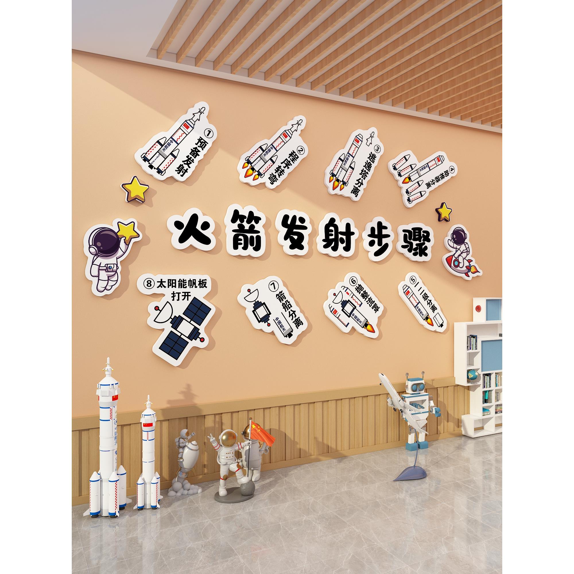 中国航天科技学太空主题环创成品文化走廊材料布置幼儿园墙面装饰