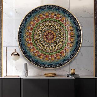 唐卡圆形装饰画 画新中式西藏客厅玄关挂画 画曼陀罗波西米亚风佛