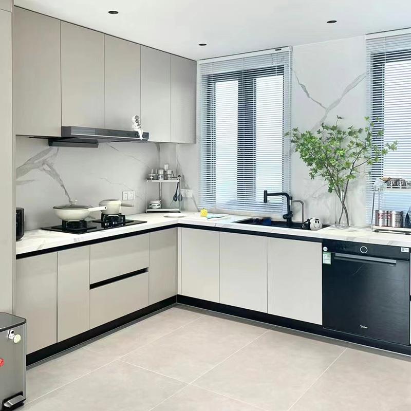 全屋定制整体橱柜定做厨房开放式橱柜订做兔宝宝爱格板PET石英石