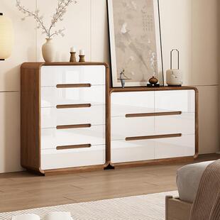 卧室五斗柜客厅实木抽屉边柜宋代美学斗橱简约现代靠墙储物收纳柜