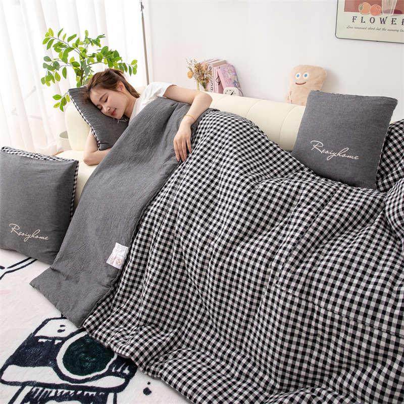 全棉口袋被！纯棉抱枕被子两用午睡办公室空调夏被折叠毯车上靠垫,居家布艺,抱枕被,淘宝优惠券,粉丝福利购,淘宝优惠卷