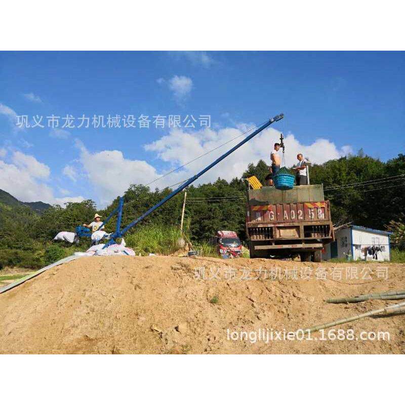 鱼塘池塘码头岸778厂库库边装车卸货渔船220v38v移动小水型吊0机