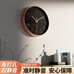 家用时尚 大气客厅挂钟简约现代钟表挂墙钟时钟挂式 静音卧室石英钟