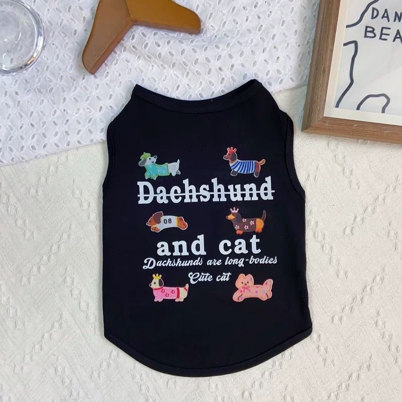 宠物狗狗猫咪衣服夏季薄款猫咪泰迪比熊博美小型犬卡通狗无袖背心
