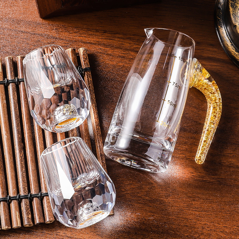 金箔中式白酒烈酒水滴杯礼盒套装