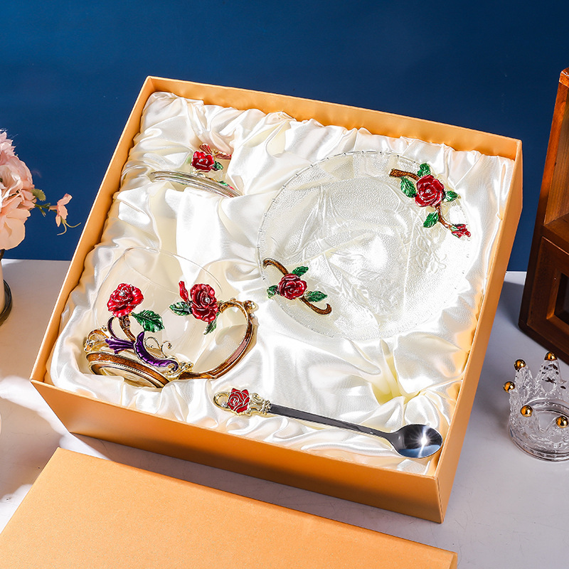 珐琅彩，耐高温无铅水晶，茶具