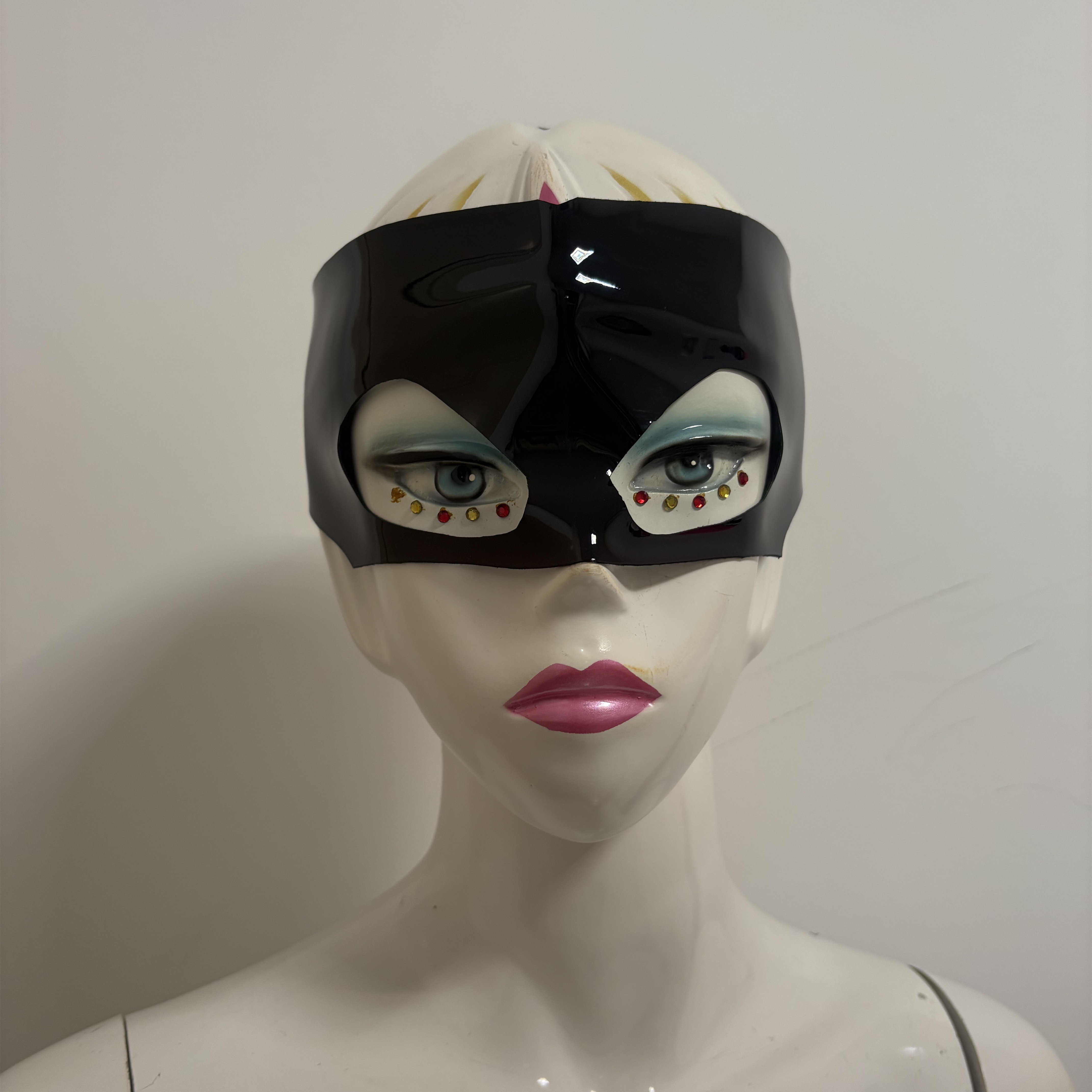 演出镜面皮眼罩面具女万圣节化妆舞会酒吧派对半脸面罩性感道具