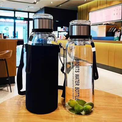 高档耐热玻璃杯大容量泡茶杯茶水分离1大水杯便携1000ml杯子