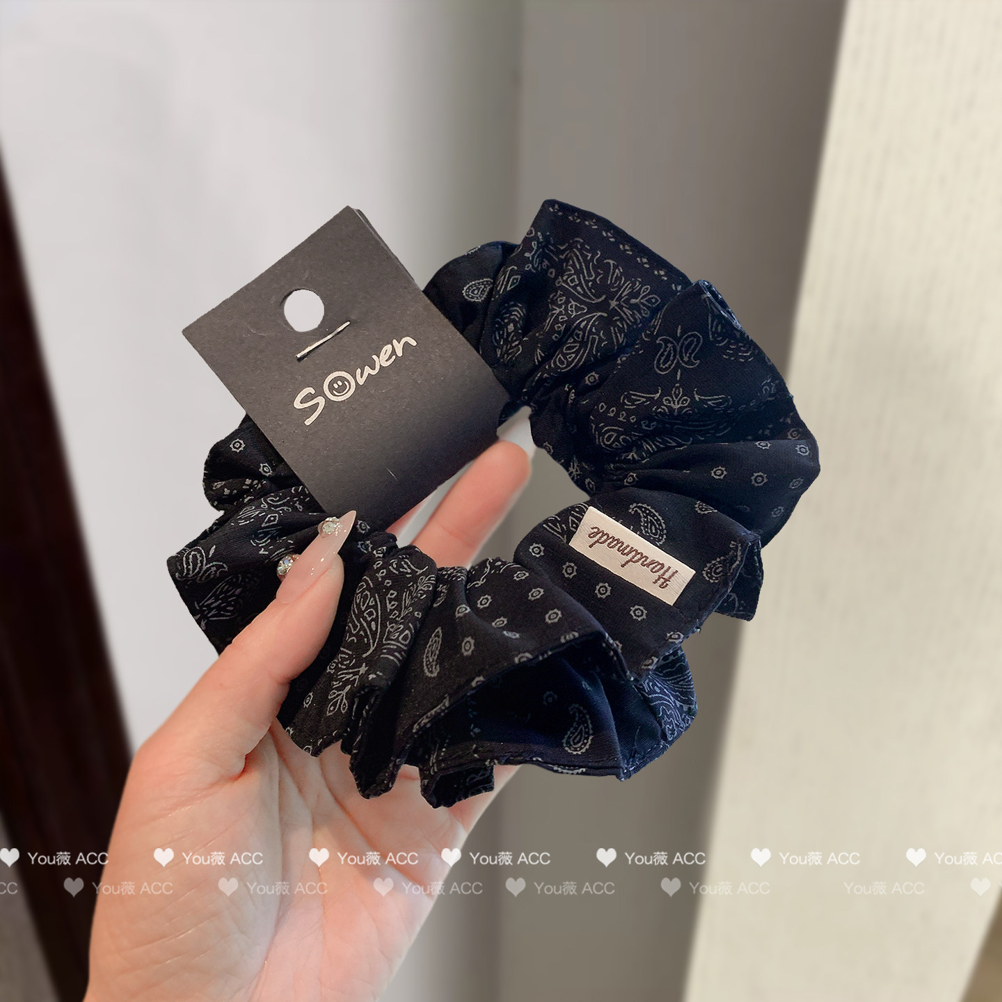 优雅气质腰果花布艺发圈韩系品质扎马尾头绳秋冬新款双层肠圈发绳,饰品/流行首饰/时尚饰品新,发饰,淘宝优惠券,粉丝福利购,淘宝优惠卷