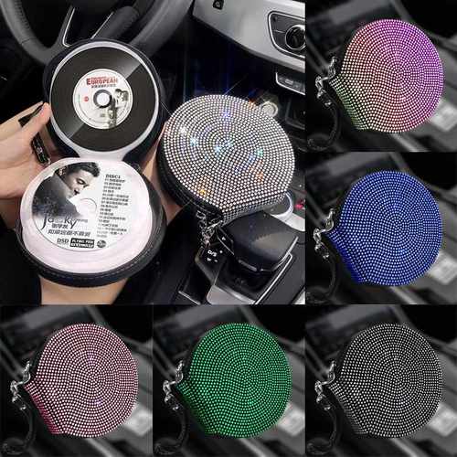 汽车CD包镶钻车载光盘收纳袋车cd盒车内cd夹车用光碟片包