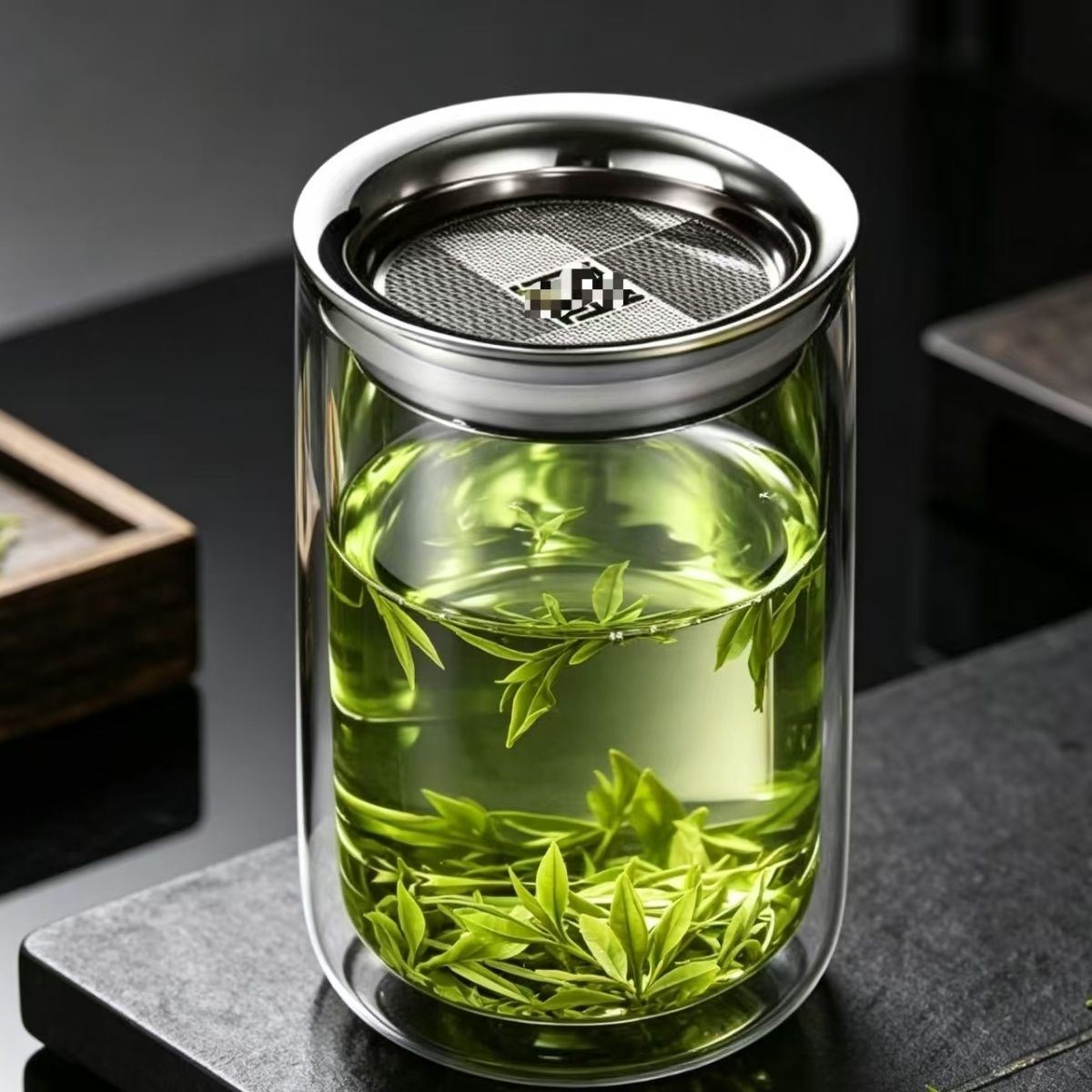 400ml懒人泡茶神器泡茶壶双层玻璃防烫茶水过滤杯便携手拿泡茶壶