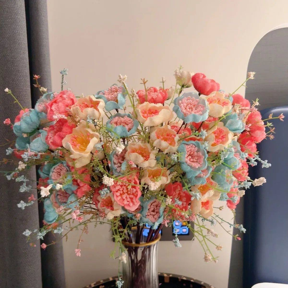 轻奢高档仿真花摆设杜鹃花假花客厅餐桌装饰花束花艺家居摆件