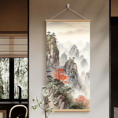 玄关装饰画有山无水靠山图壁画