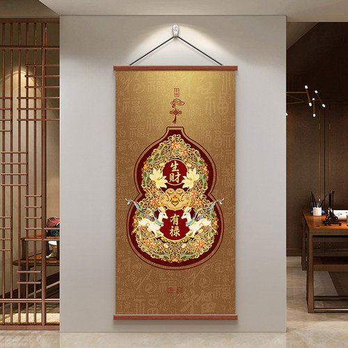 葫芦玄关挂画2025新款免打孔