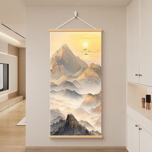 背有靠山玄关装饰画现代简约挂画