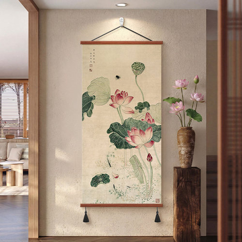吴应贞荷花图挂画宋代美学装饰画