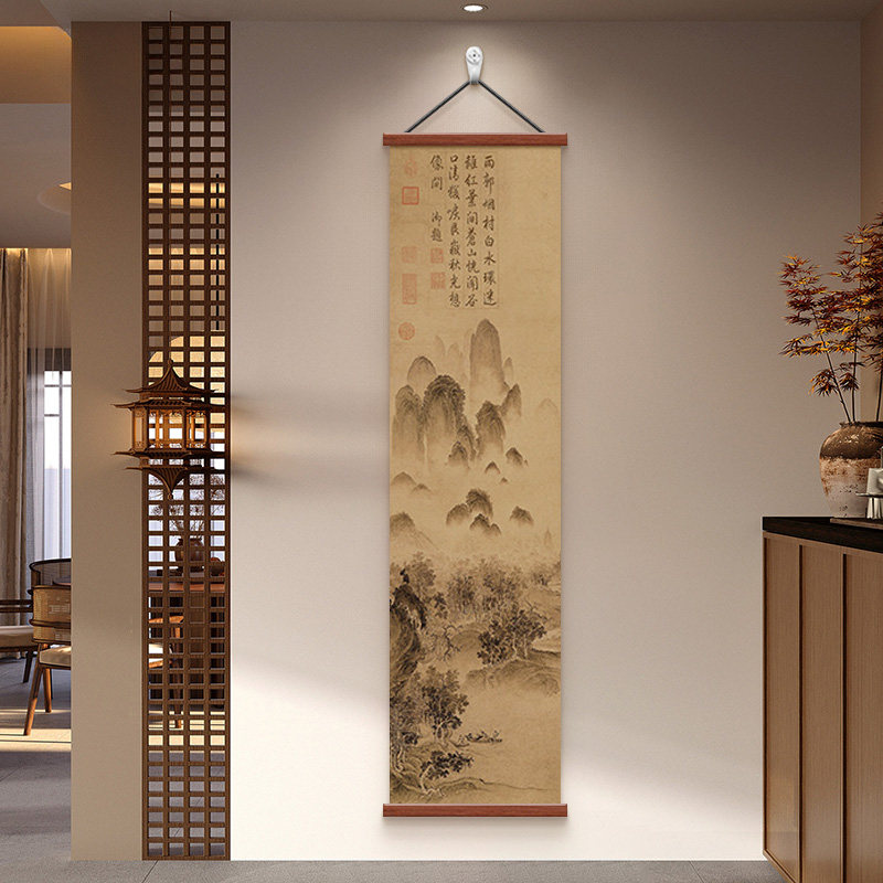 宋代美学挂画新中式书房茶室壁画