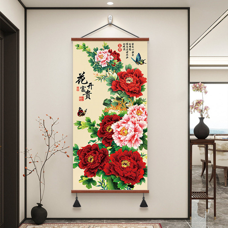 花开富贵牡丹图客厅背景墙挂画