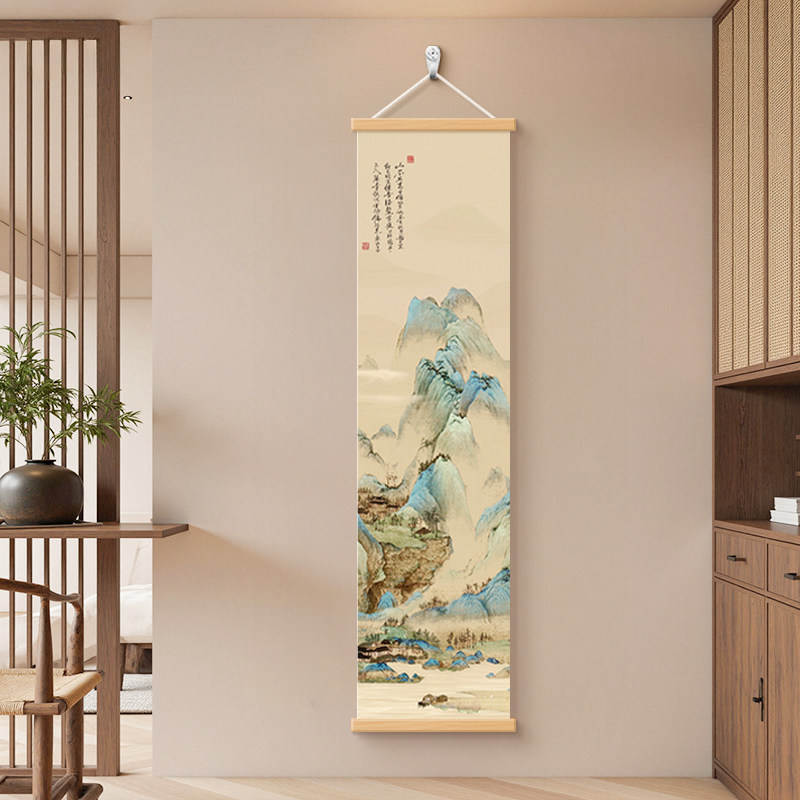 青嶂叠翠新中式玄关挂画宋代美学