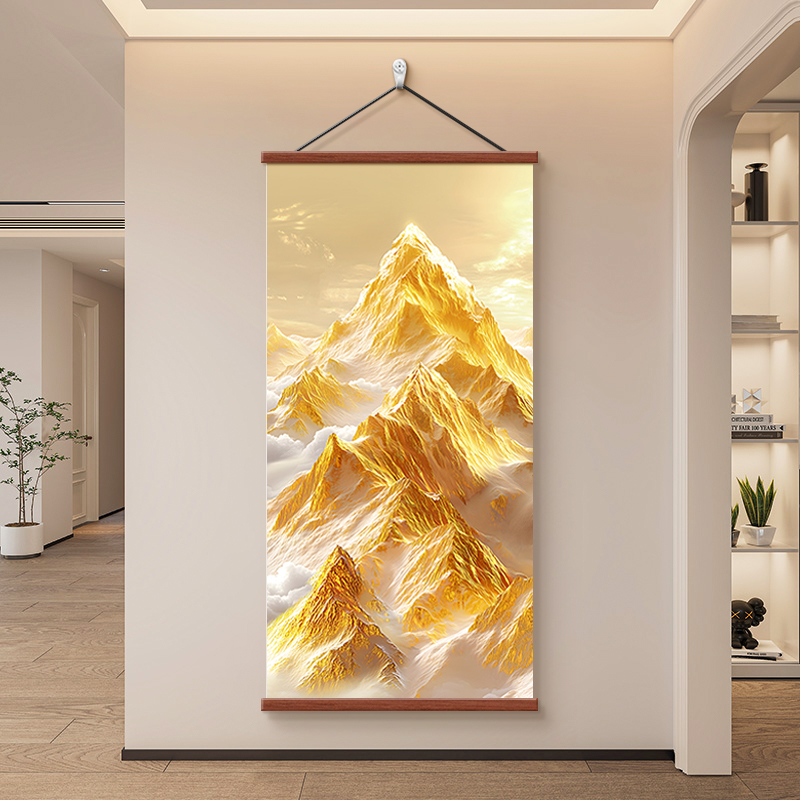 日照金山入户玄关装饰画靠山图