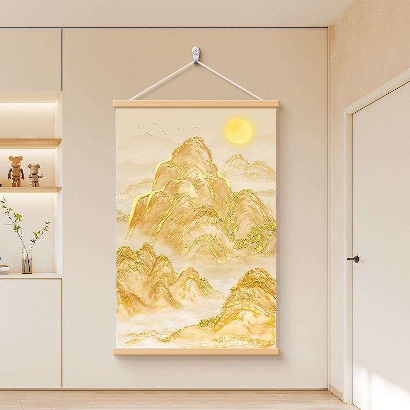 日照金山现代简约入户玄关挂画