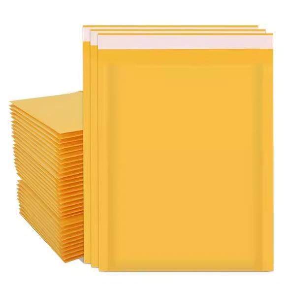 黄色牛皮纸气泡信封袋加厚打包泡沫防震防摔手机壳卡片快递包装袋