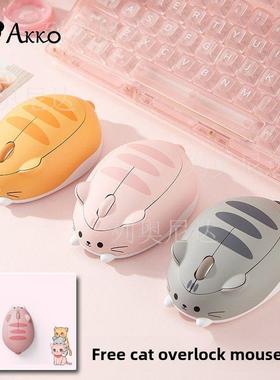 Akko猫无线鼠标笔记本电脑可爱的猫粉红色脂肪橙色光电女孩卡通老