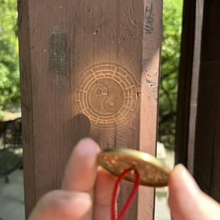 非遗黄铜透光镜仿古铜镜八卦镜摆件古法太极显相显像法镜透光镜