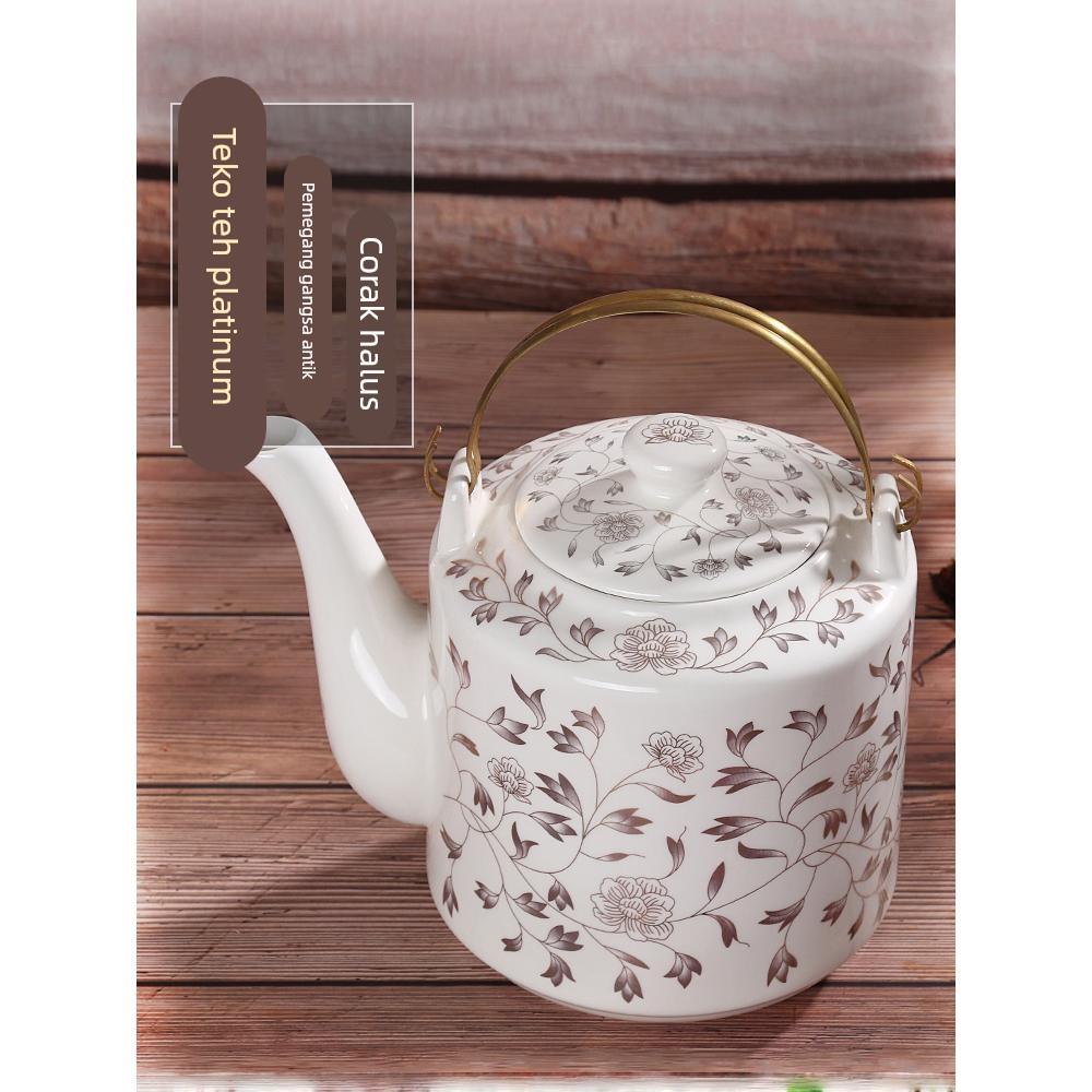 景德镇瓷茶壶器陶瓷大容量凉水壶大号青花瓷冷水壶提梁泡茶壶家用