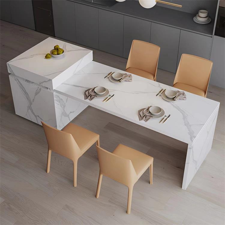 岩板可伸缩岛台餐桌一体开放式厨房多功能倒台小户型家用单独岛台