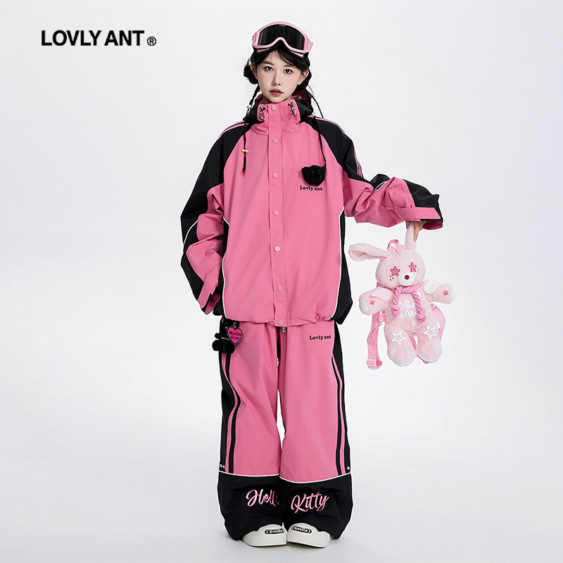 【送硅胶护臀裤】撞色拼接滑雪服