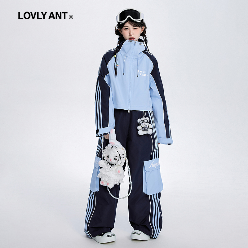 【送硅胶护臀裤】甜酷撞色滑雪服