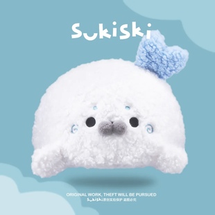 滑雪头盔帽套可爱滑雪帽子小海豹毛绒头盔外帽子户外装 备滑雪头饰