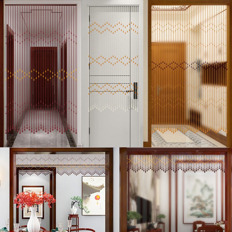 桃木葫芦门帘珠帘入户门卫生间卧室E阳台厨房挂帘帘子隔断帘免打
