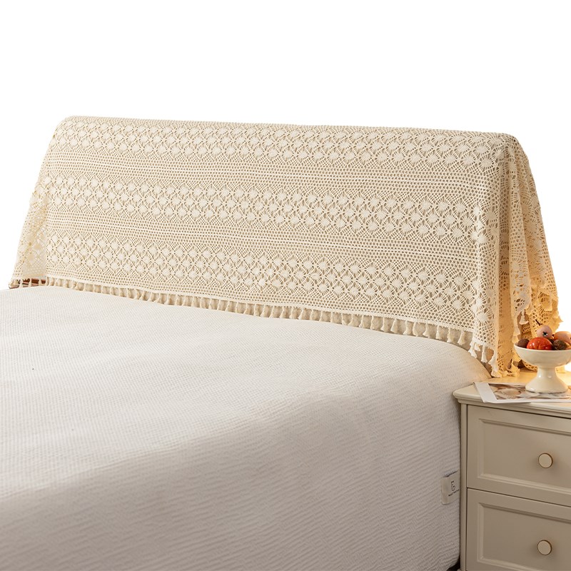 蕾丝钩花布艺软包床头罩床头靠背保护套搭巾防尘盖布盖巾1X.5米1.