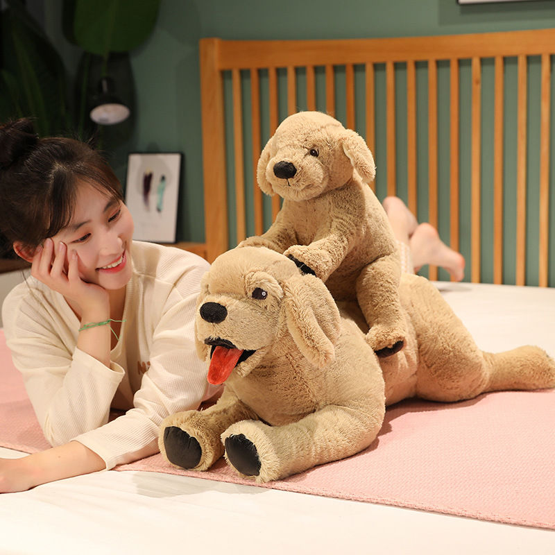 2025新款仿真大黄狗金毛毛绒玩偶儿童可爱趴式拉布拉多礼物陪伴