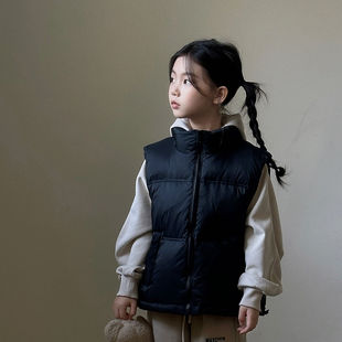 2025秋冬新款儿童小孩中大童坎肩保暖绒丝羽丝服马甲内心短款百搭