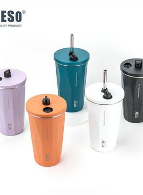 TYESO泰硕2023新款304不锈钢保温杯学生成人喝水杯子600ml便携杯