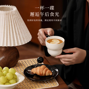高颜值轻奢奶油风家用陶瓷家庭早餐杯釉下彩马克杯 2025年新款