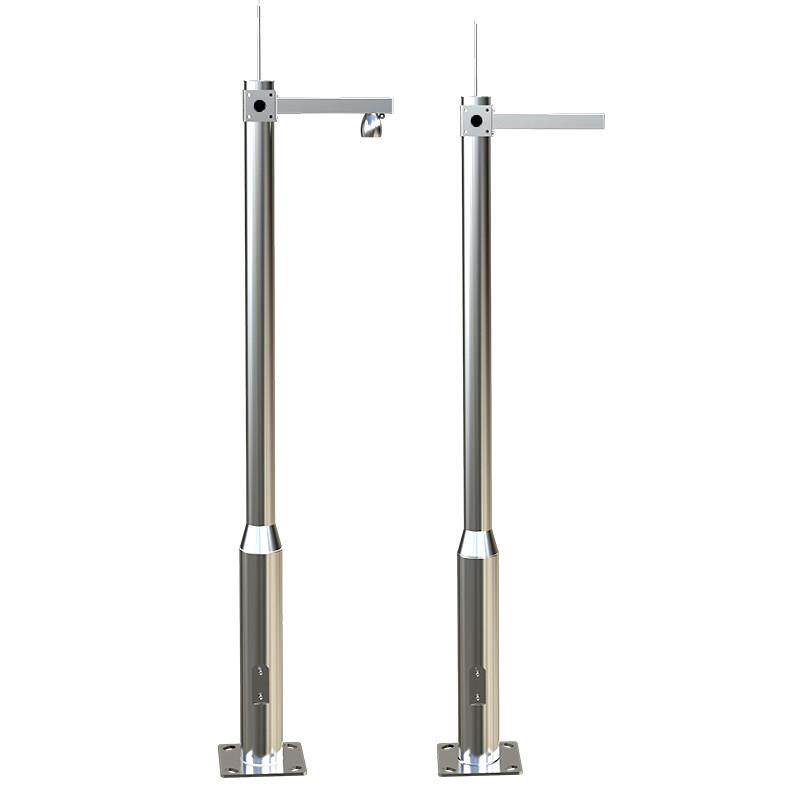 不锈钢304监控立杆1米-6米加长支架小区室外摄像头万向l型杆