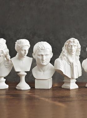 15cm十款头像 北欧树脂石膏像素描人物像雕塑摆件设样板间装饰品
