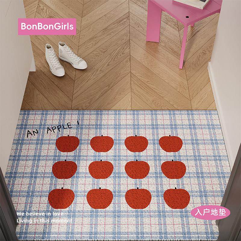小清新水果格子入户地垫丝圈脚垫防滑耐脏门口门外进门地毯可裁剪,居家布艺,入户地垫,淘宝优惠券,粉丝福利购,淘宝优惠卷