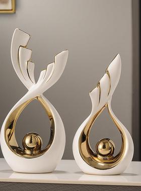 轻奢高档电视柜装饰摆件艺术家居客厅玄关酒柜领导办公室风生水起