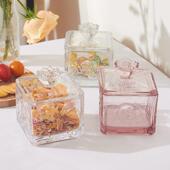 浮雕蝴蝶玻璃带盖子储物罐棉棒瓶杂粮罐零食收纳罐厨房用 欧式 包邮