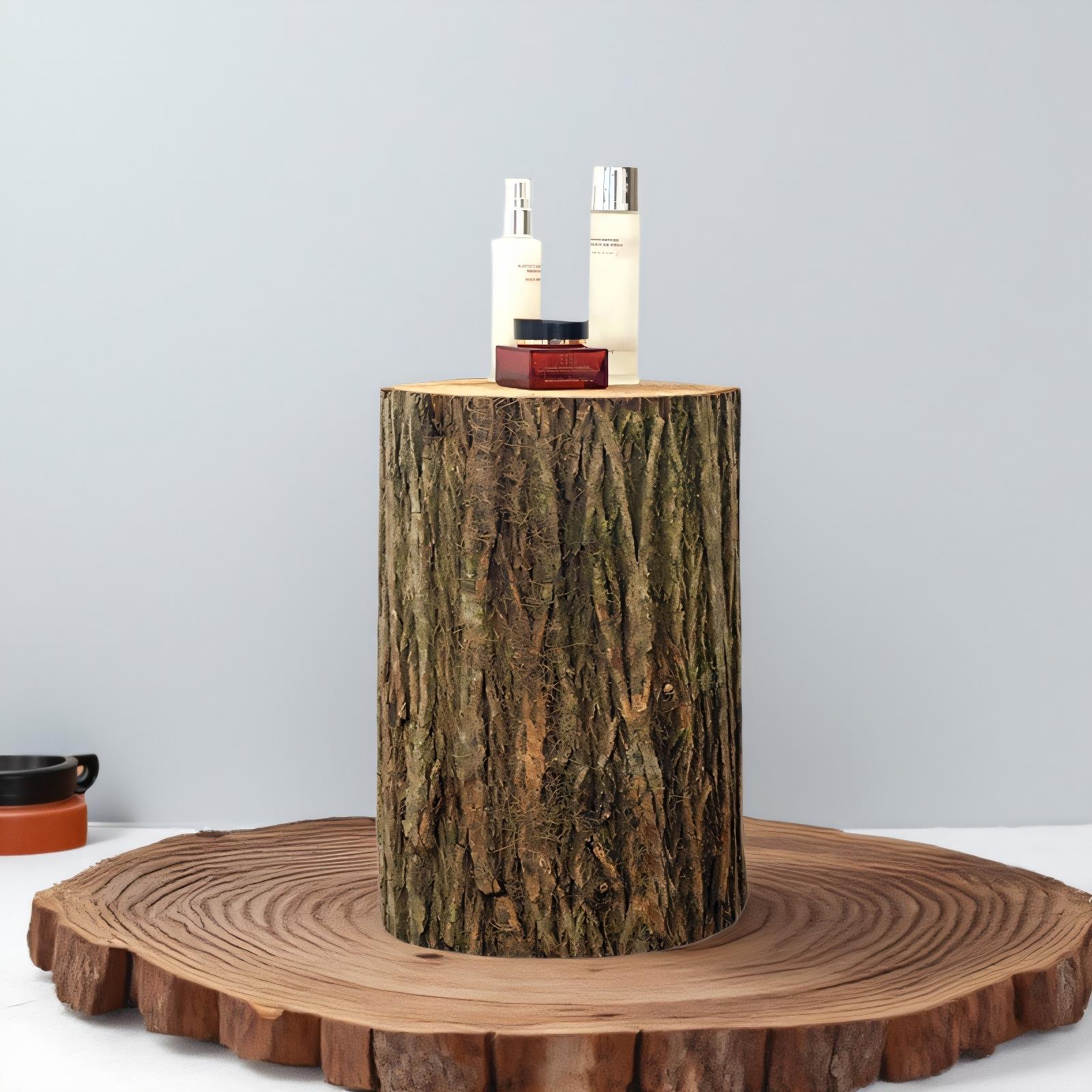 实木带皮木桩墩子陈列造景原木树桩座凳茶几摆件根雕花架立柱底座