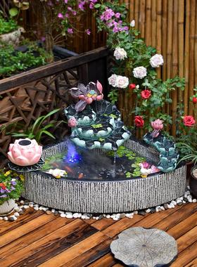 庭院布置户外成品鱼池流水摆件循环水小院造景室外鱼缸水系景观