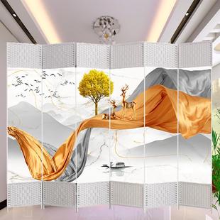 屏风折叠移动隔断客厅进门遮挡家用卧室酒店现代简约布艺帘床平风